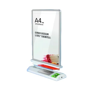 Ultra Thin A4 A5 LED Advertising Sign Light Box 2 Sided Lighting Rechargeable Acrylic Desktop Display Magnetic Office