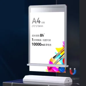 Ultra Thin A4 Display LED Light Box Double Sided Acrylic Magnetic System for Retail Shop Office Indoor Advertising Decoration
