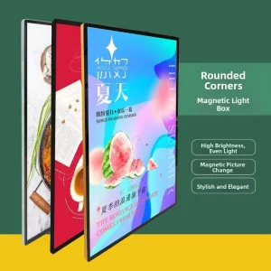 Ultra-Thin Hanging Aluminum Frame Light Box with High-Brightness Diode Lamp Magnetic Suction Advertising Decorative Light Box