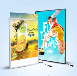 Ultra Thin LED Magnetic Light Box Rectangle Indoor Billboard Wall Mounted Aluminum Elevator for Wedding Bar Home Factory Direct