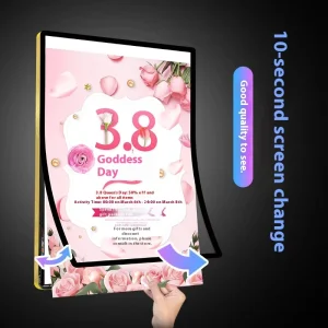 Ultra Thin OLED Aluminum Indoor Wall Display Board Rounded Magnetic Billboard Luminous Advertising Light Box for Milk Tea Shop
