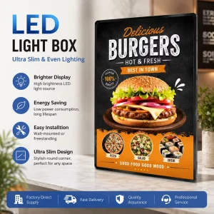Ultra Thin Pull Change LED Light Box Aluminum Frame Wall Mount Coffee Restaurant Menu Backlit Advertising Display CE RoHS
