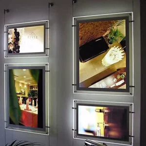 Ultra Thin Vertical Display Sign LED Crystal Light Box Bar Counter Advertising Menu Board for Milk Tea Shop Aluminum Acrylic