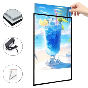 Ultra thin Luminous Display Light Box with Aluminum Snap edge Frame for Photos and Retractable Advertisements