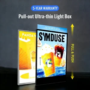 Ultra-thin Pull-out LED Light Box Tempered Glass Panel Touchscreen Waterproof Custom Size for Retail Store Elevator Education