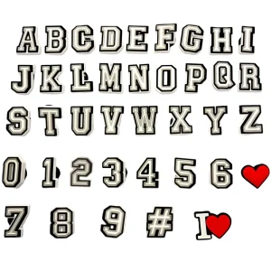 Unisex 26 Alphanumeric DIY Shoe Decorations PVC Upper With Flower English Alphabet Buckles Clog Charm