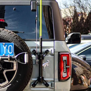 Universal 4×4 Offroad Rear Tailgate Hinge Flagpole Mount for Ford Bronco No Drill CB Radio Antenna Bracket