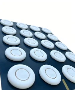 Universal Dot Mouse Skates with 0.8mm Virgin PTFE for Glass Mousepads Featuring 2.5D Polished Edges and Zero Initial Friction