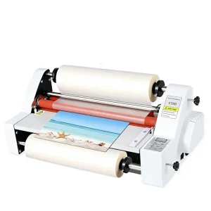 V350 Thermal Laminator Film Mounting Machine with Electronic Temperature Control Cold Hot Lamination for Paper