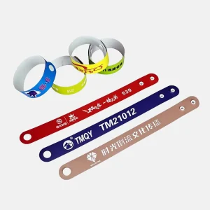VIP Promotional for Event Wristband Custom Printed Logo Party Identification Wrist Band Waterproof Adjustable Bracelet with Snap