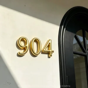 Vacuum Plated Gold PVC 3D Three-dimensional Alphanumeric House Number Advertising Logo Customization