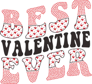 Valentine Ever Rhinestone Heat Transfer Custom Love Letter Rhinestone Iron On Motif for Shirt Hoodie
