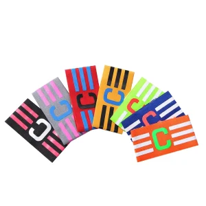 Velcro Design PET Material 30cm Length C-shaped Letter Captain Armband for Football Adult Size