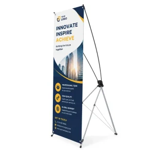 Vertical Curved X Banner Stand Easy to Assemble for Trade Show Grand Opening Outdoor Street Marketing Events