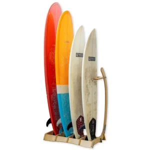 Vertical Freestanding Board Rack Surfboard Stand Wooden Surfboard Storage Display Rack