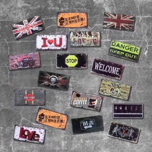 Vintage Custom Design Decorative Plaque Retro Style Metal Advertising Sign Wall Decorations Beer Signs Metal Wall Hanging Plate