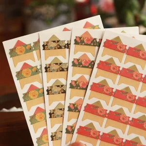 Vintage Floral UV Printed Eco-Friendly Reusable Self Adhesive UV Protection Photo Corners Stickers for Scrapbooking DIY Album
