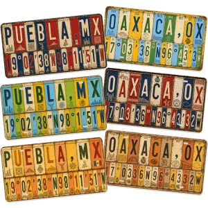 Vintage Mexico City Metal License Plate Tin Sign Rustic Retro Metal Sign Old Fashioned Bar Garage Wall Decor Metal Sign