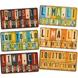 Vintage Peru City Metal License Plate Tin Sign Rustic Retro Metal Sign Old Fashioned Bar Garage Wall Decor Metal Sign