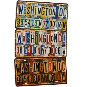 Vintage USA Washington Metal License Plate Tin Sign Rustic Vintage Metal Sign Old Fashioned Bistro Garage Wall Decor Metal Sign