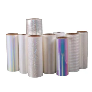 Vinyl Adhesive Sticker Thermal Lamination Film Roll 3D Flash Print Clear Hologram Waterproof Scratchproof Custom Packaging