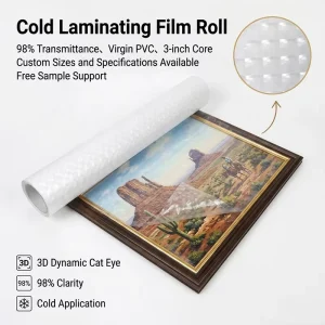 Virgin PVC Soft 3D Dynamic Cat Eye Cold Laminating Film Waterproof Anti Scratch Protective Film for Photos & Photo Albums