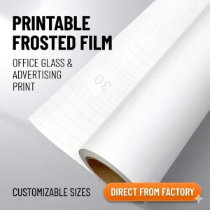 WF1212 Factory Matte Frosted Privacy Vinyl Roll Printable Film High Privacy For Commercial Glass Partition Bulk Available