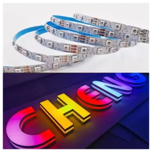 WS2815 S Shape LED Strip Ultra-Thin 60LEDs Strip Light 5M RGB Pixel Lights DIY Neon Sign Letters for Garden White PCB IP65 Rated