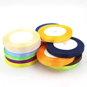 WYD036 Factory Custom Double Face Polyester Satin Ribbon Roll 196 Colors Silk Fabric Wrapping Gift Printed Solid Logo
