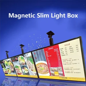 Wall Ceiling Mounted Magnetic Slim Light Box for Mall Restaurant Shop Advertising Menu Display Light Box Sign