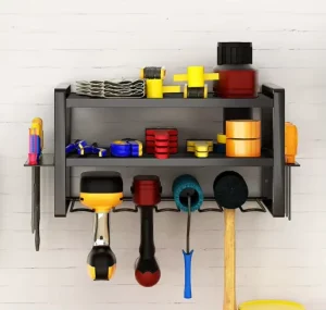 Wall Mounted Iron Multifunction Tool Storage Rack for Electric Drill Bits and Screwdriver Charging Station