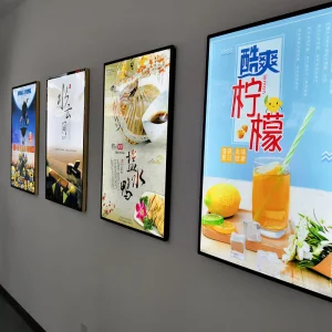 Wall Mounted LED Magnetic Light Box Slim Menu Board Advertising Light Boxes Display Screen Poster Sign Frame