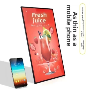 Wall Mounted Rectangle Ultra Thin LED Light Box Tempered Glass Aluminum Alloy Frame 10000 Lumens Brightness Dimming Control