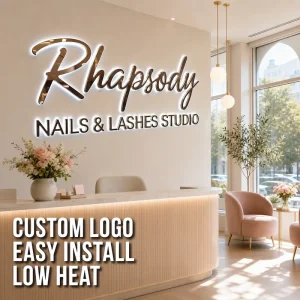 Wall Signage Nail Lash Studio Backlit Wall Sign Custom LED 3D Logo Letters for Beauty Reception