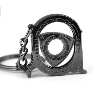 Wankel Engine Keychain Creative Auto Parts Metal Key Chains Hollow Automotive Model Rotor Engine Rotary Keyrings Spinning Keyfob