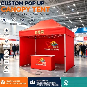 Waterproof 3*3 Custom Printed Pop up Canopy Tent Foldable Outdoor Advertising Booth Portable Exhibition Tent With Side Panels