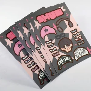 Waterproof Adhesive Stickers with logo Printing Paper Kiss Cut Vinyl Holographic Labels Sticker Sheets Custom for Kids