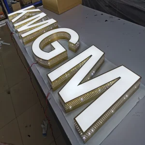Waterproof Business Custom Punching Holes Led Channel Letters Front lit LED Advertising Face Illuminated Channel Letter Sign