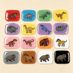 Waterproof Custom Epoxy Logo Sticker Sheets Cartoon Design Decorative Self-Adhesive Kiss Cut A6 3D Domed Sticker Sheets