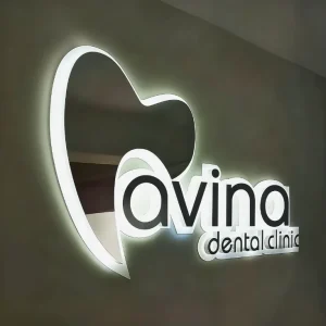 Waterproof Custom LED Sign Illuminated 3D Logo Backlit Sign for Dental Clinic Company Signage from Metal Mirror