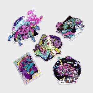 Waterproof Die Cut Decorative Sticker Vinyl Glitter Holographic Prismatic Effect Sticker Custom
