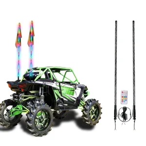 Waterproof Durable ATV UTV RZR Quick Release 4/5 Feet Car Antenna Led Light Whip Safety Flag Pole Light for Buggy Polaris