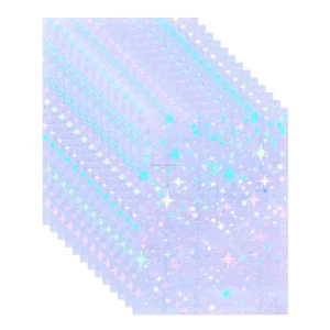 Waterproof Holographic Overlay Sheet A4 Self Adhesive Sand Star Laminating Film Transparent BOPP Cold Laminate Photo Top Sheet