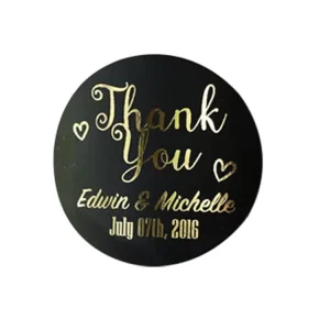 Waterproof Kraft Paper Self Adhesive Roller Thank You Label Stickers PET Material for Gift Craft Photo Frame Candle Decoration