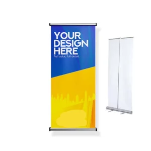 Waterproof Matte Roll up Banner with Aluminum Lightweight Frame Freestanding Retractable Sign for Conference Event Retail Store