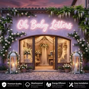 Waterproof Oh Baby Letters Alphabet Decoration 3D Light Illuminated Sign Letters Custom Acrylic Face Lighting Letters