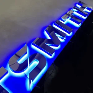 Waterproof Outdoor Stainless Steel Mirror Backlit Letter 3D Customized Logo Letter Business Sign LED Lighting Letter Custom