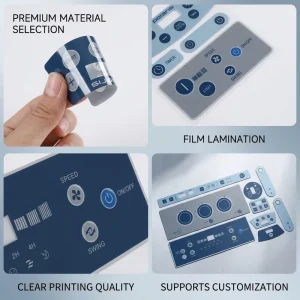 Waterproof PVC PC PMMA Nameplate Sticker 3M Adhesive Custom Screen Overlay Label Electronic Device Display Panel Custom Colors