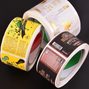 Waterproof Permanent Vinyl Adhesive Stickers for Food Bottles Packaging Customizable Shapes with Offset Printing