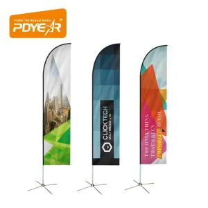 Waterproof Polyester Flag Banner Custom Easy Set up Windproof Feather Flag Backyard Yard Sign for Outdoor Garden Decoration